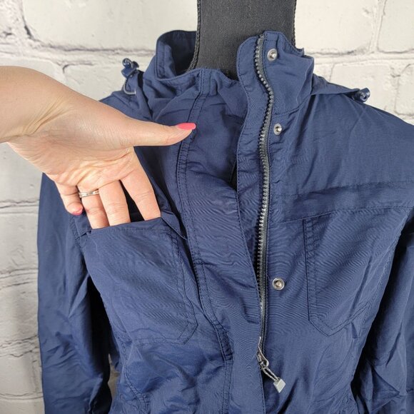 Eddie Bauer Womens S Blue Adventurer Hiking Rain Jacket Long Coat Casual - Picture 3 of 11